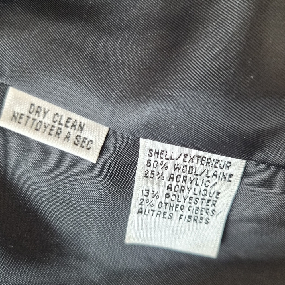 Talbots Petites Black & Tan Bouclé Wool Blend Tweed Blazer - Size 14P - Picture 3 of 8